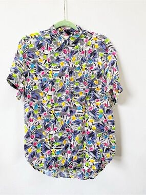 Memphis design Geometric 80’s new wave vintage men’s shirt